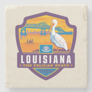 State Pride   Louisiana Stone Coaster