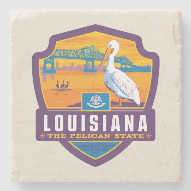 State Pride | Louisiana Stone Coaster (Front)