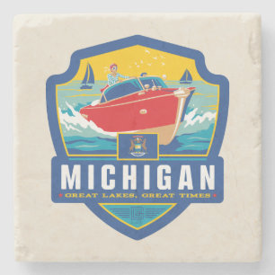 State Pride   Michigan Stone Coaster