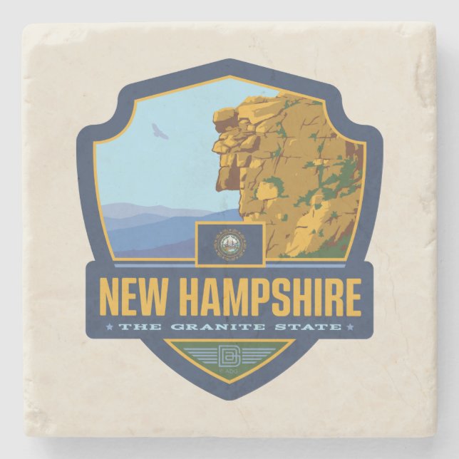 State Pride | New Hampshire Stone Coaster (Front)