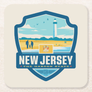 State Pride New Jersey Square Paper Coaster