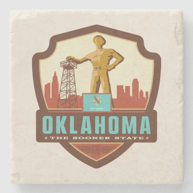 State Pride | Oklahoma Stone Coaster (Front)
