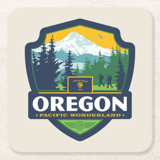 State Pride | Oregon Square Paper Coaster (Front)