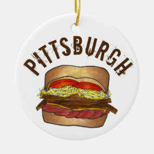 State Pride Pittsburgh Pennsylvania Sandwich Ceramic Ornament