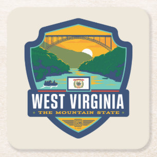State Pride West Virginia Square Paper Coaster