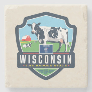 State Pride Wisconsin 2 Stone Coaster