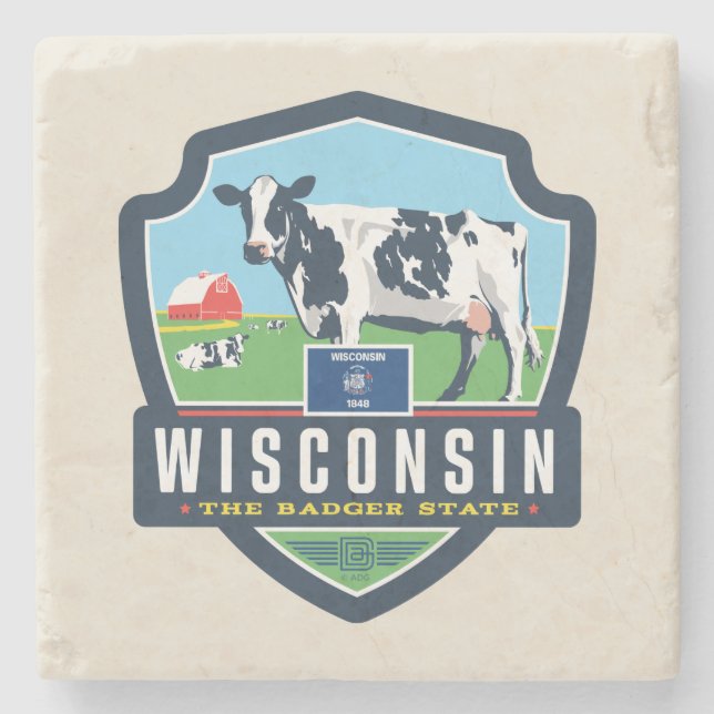 State Pride | Wisconsin 2 Stone Coaster (Front)