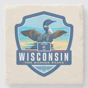 State Pride Wisconsin Stone Coaster