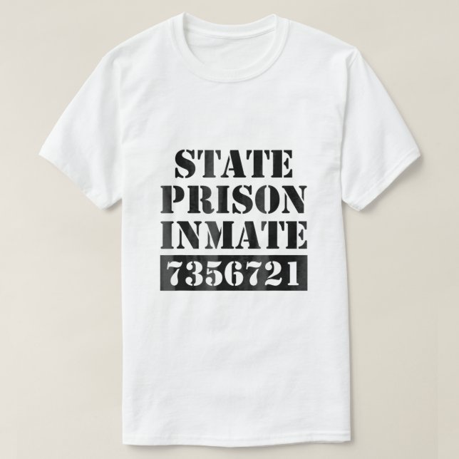 State Prison Inmate Costume  T-Shirt (Design Front)