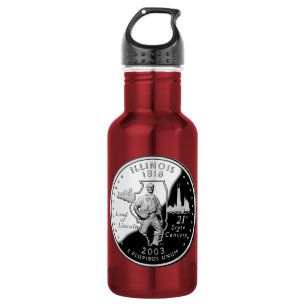 State Quarter of Illinois Reverse Side Faux 532 Ml Water Bottle