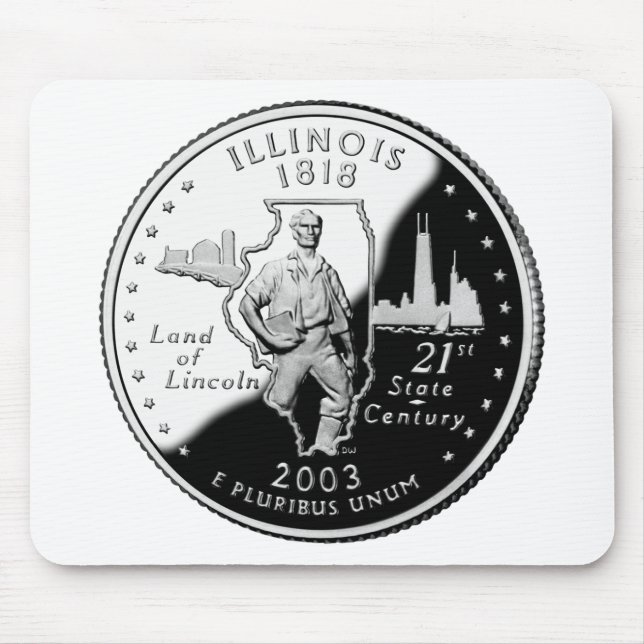 State Quarter of Illinois Reverse Side Faux Mouse Pad (Front)