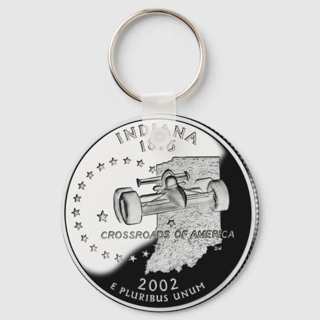 State Quarter of Indiana Reverse Side Faux Key Ring (Front)