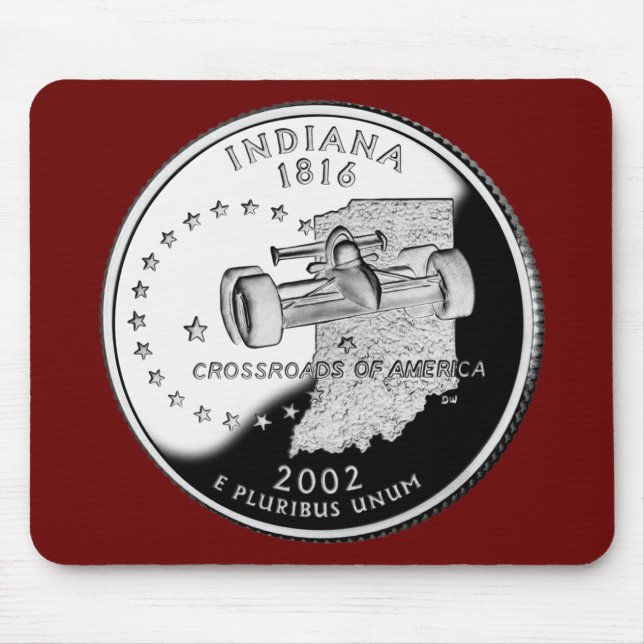 State Quarter of Indiana Reverse Side Faux Mouse Pad (Front)