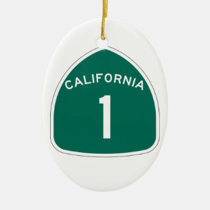 State Route 1, California, USA Ceramic Ornament