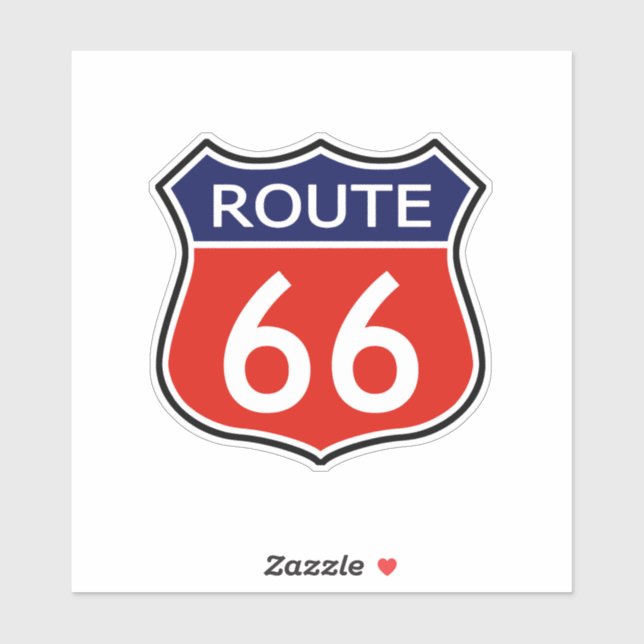 State Route 66 Travel Sticker Red And Blue (Sheet)