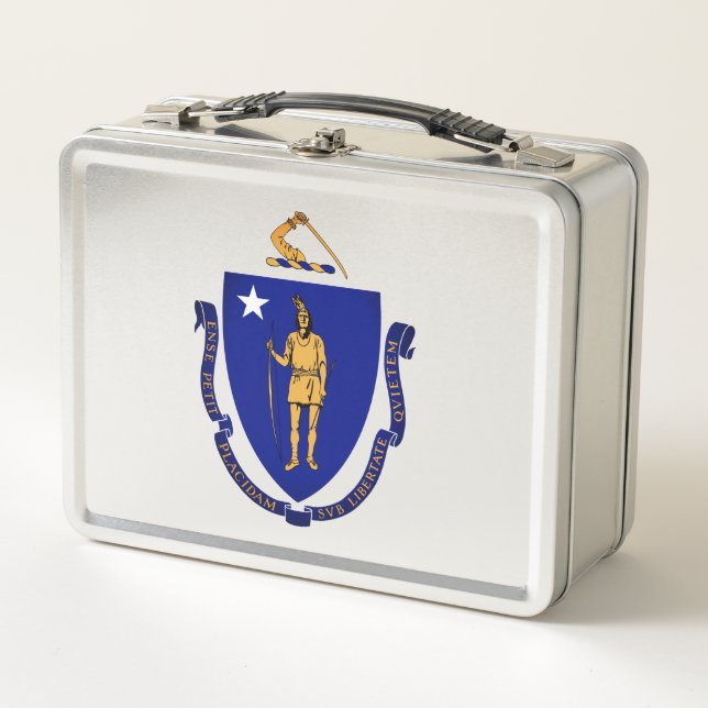 State Seal of Massachusetts Metal Lunch Box (Front)