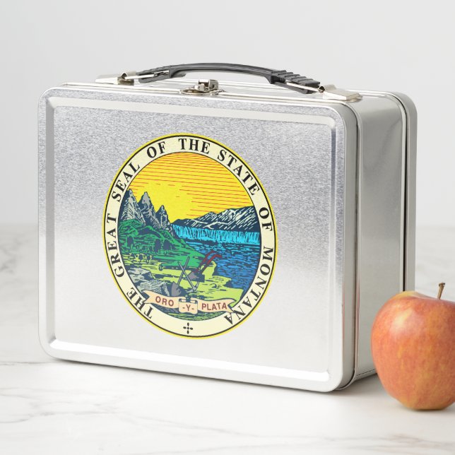 State Seal of Montana (USA) Metal Lunch Box (In Situ)