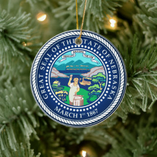 State Seal of Nebraska Ceramic Ornament