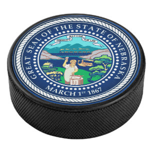 State Seal of Nebraska Hockey Puck