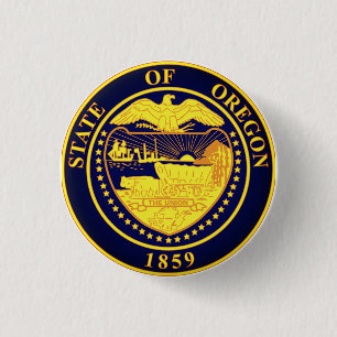 State Seal of Oregon 3 Cm Round Badge