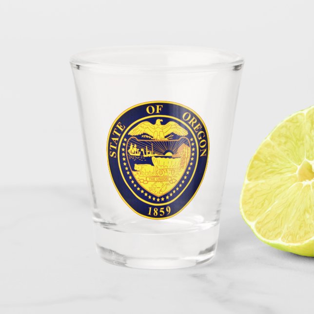 State Seal of Oregon Shot Glass (Front)