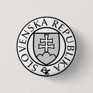State Seal of Slovakia 3 Cm Round Badge