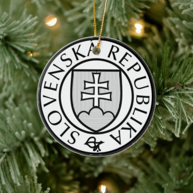 State Seal of Slovakia Ceramic Ornament (Tree)