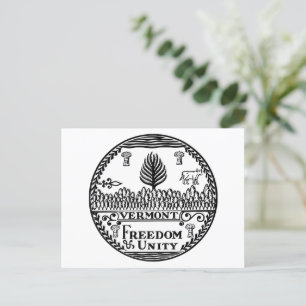 State Seal of Vermont in black and white T-Shirt Postcard