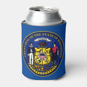 State Seal of Wisconsin Can Cooler