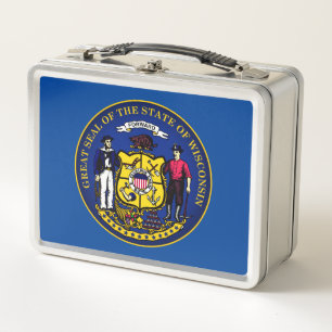 State Seal of Wisconsin Metal Lunch Box