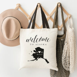 State Silhouette Wedding Welcome Tote   Alaska Bag