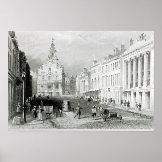 State Street, Boston,engraved by S.Lacey Poster (Front)