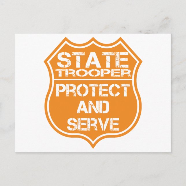 State Trooper Badge Protect and Serve Postcard (Front)