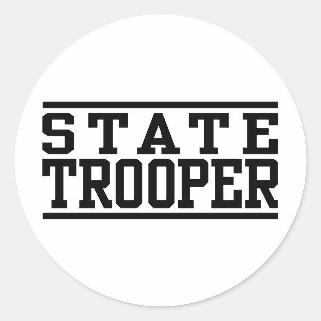 State Trooper Classic Round Sticker (Front)