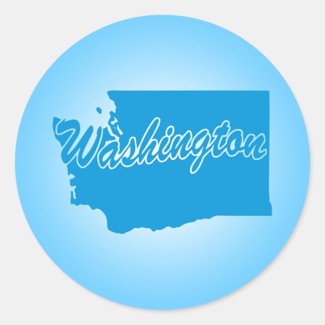 State Washington Classic Round Sticker (Front)