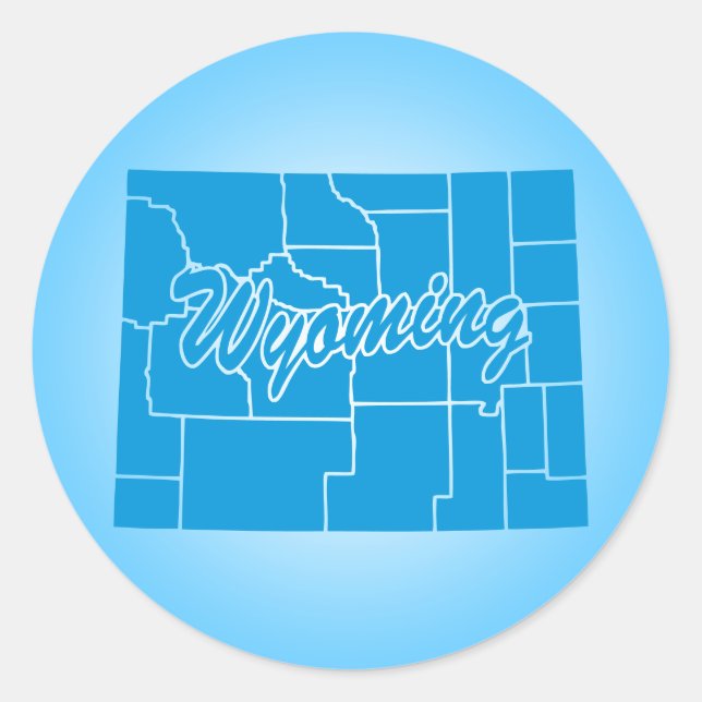 State Wyoming Classic Round Sticker (Front)