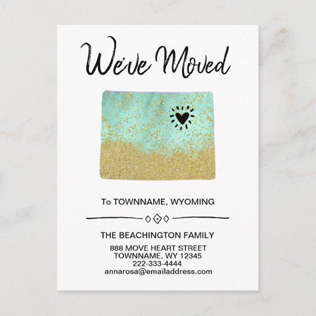 *~* STATE WYOMING - Moving - New Address Announcement Postcard (Front)