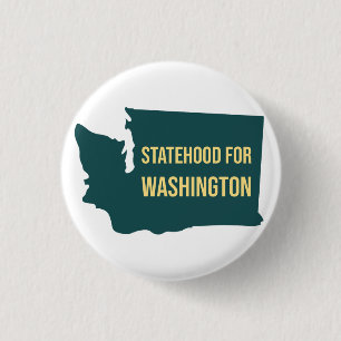 Statehood for Washington Retro Minimalist Joke 3 Cm Round Badge