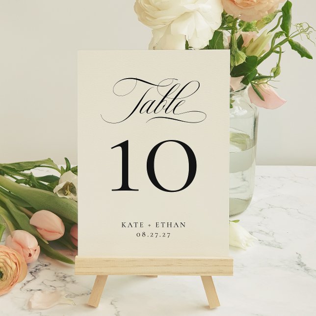 STATELY CALLIGRAPHY Table Number Card (Creator Uploaded)