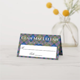Stately Clan MacLellan Tartan Motto Place Card