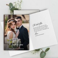 Stately Elegant Photo Wedding Thank You