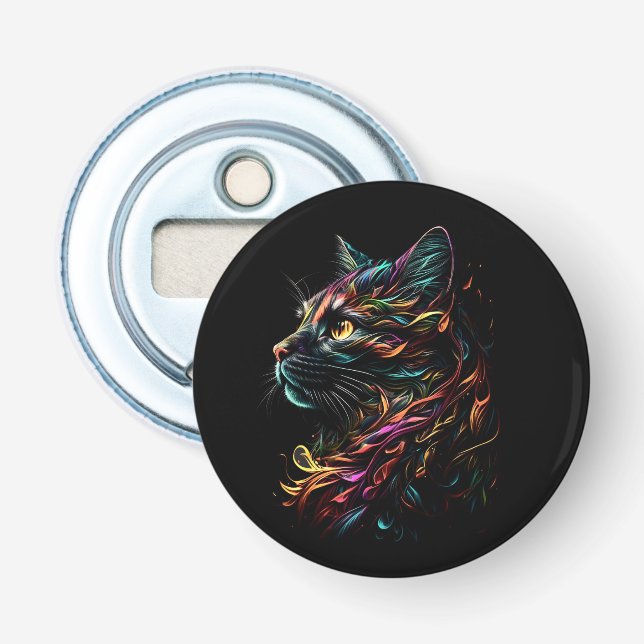 Stately Feline Profile  Bottle Opener (Front)