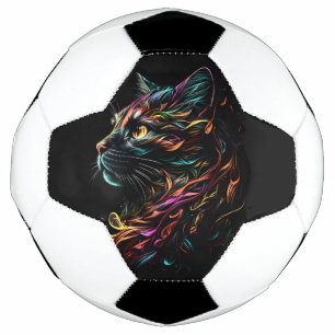 Stately Feline Profile  Soccer Ball
