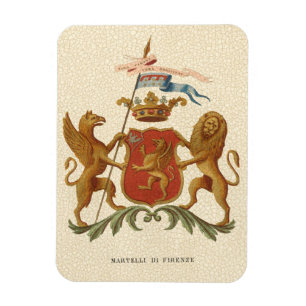 Stately Heraldic Badge with Griffin and Lion Magnet
