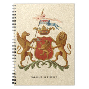 Stately Heraldic Badge with Griffin and Lion Notebook