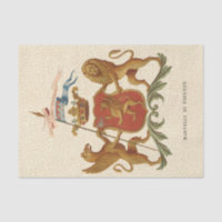 Stately Heraldic Badge with Griffin and Lion