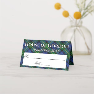 Stately House of Gordon Tartan Motto Place Card