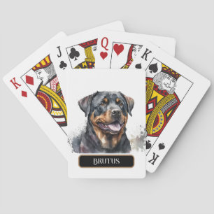 Stately Rottweiler Dog Personalise Playing Cards