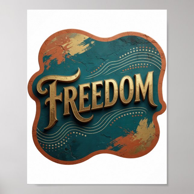 Statement Gold FREEDOM Design Poster (Front)
