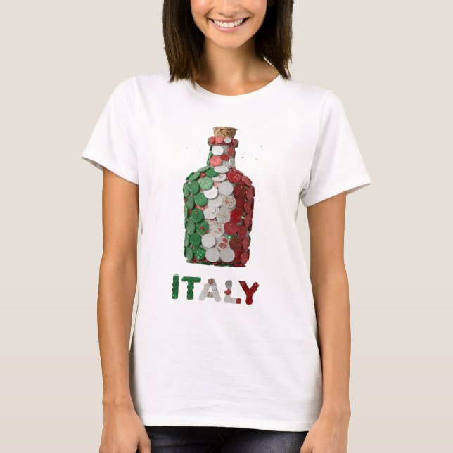 Statement Green ITALY Graphic Design T-Shirt (Front)